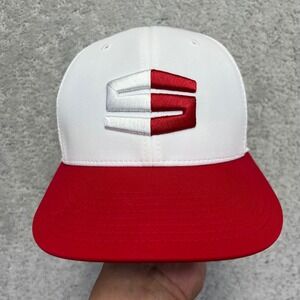 Richardson Sessler Fitted Hat S/M White Red PTS20M Session Flexfit Consruction